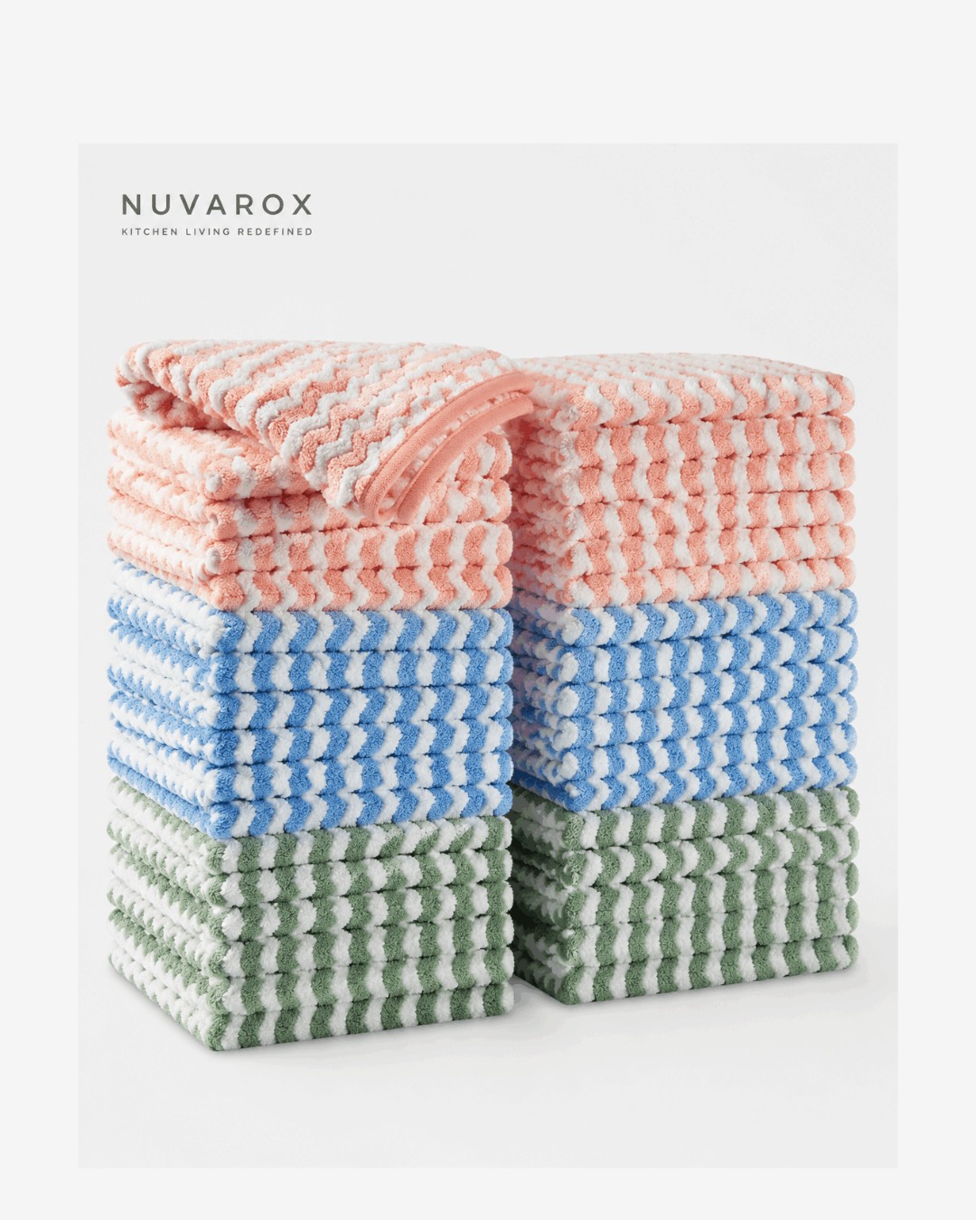 NUVAROX Plush Dish Cloth Set – 20 Pack