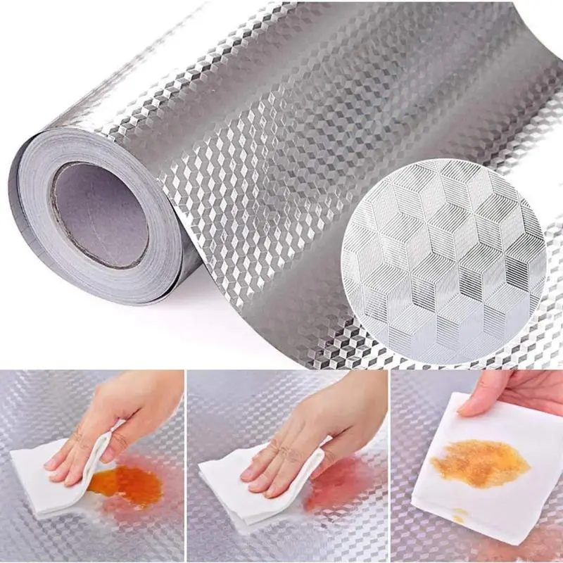 Oil Proof Waterproof Heat Resistant Kitchen Foil Contact Paper