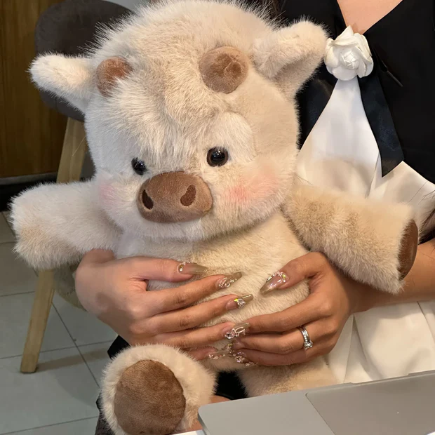 Cute Running Scottish Highland Cow Stuffed Animal