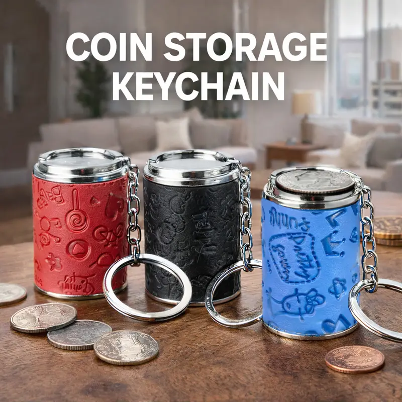 Stress Relief Fidget Coin Storage Keychain Mini Piggy Bank - Image 2