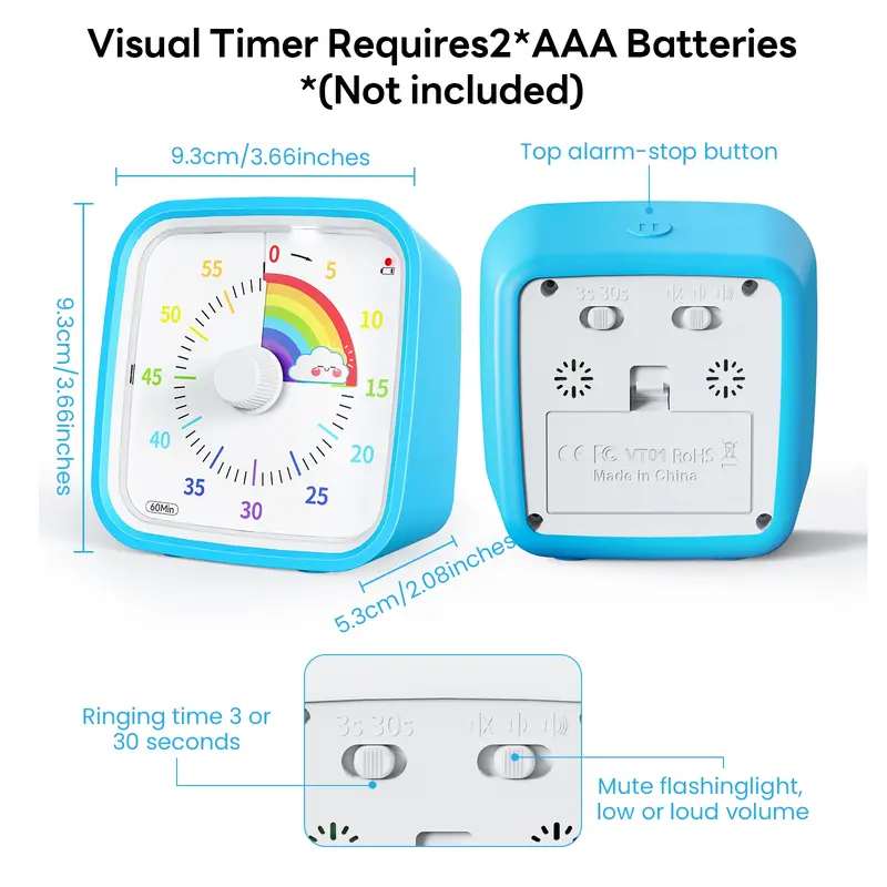 Digital Visual Kitchen Timer 60-Minute Countdown with Protective Case - Image 3