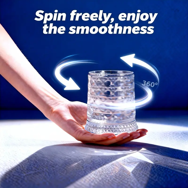 360° Spinning Star Cut Crystal Whiskey Glass - Image 5