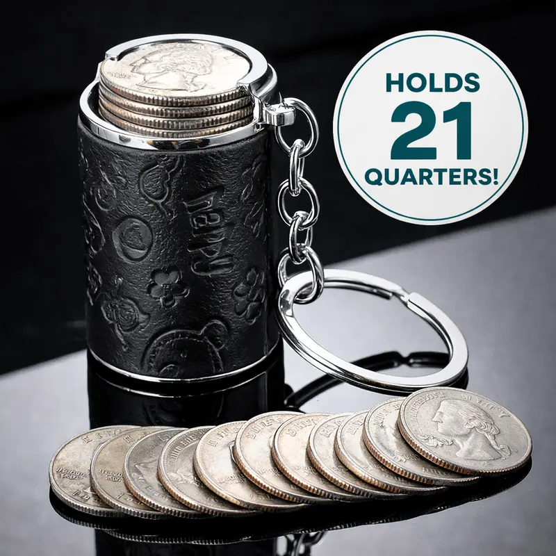 Stress Relief Fidget Coin Storage Keychain Mini Piggy Bank - Image 5