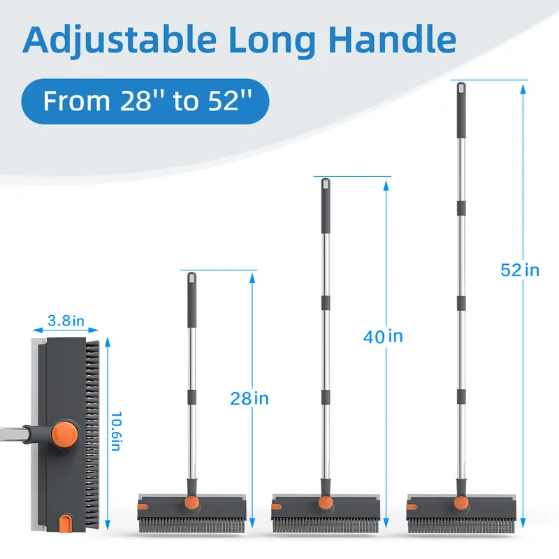 360° 3-in-1 Floor Brush & Squeegee, Stainless Steel - Image 5