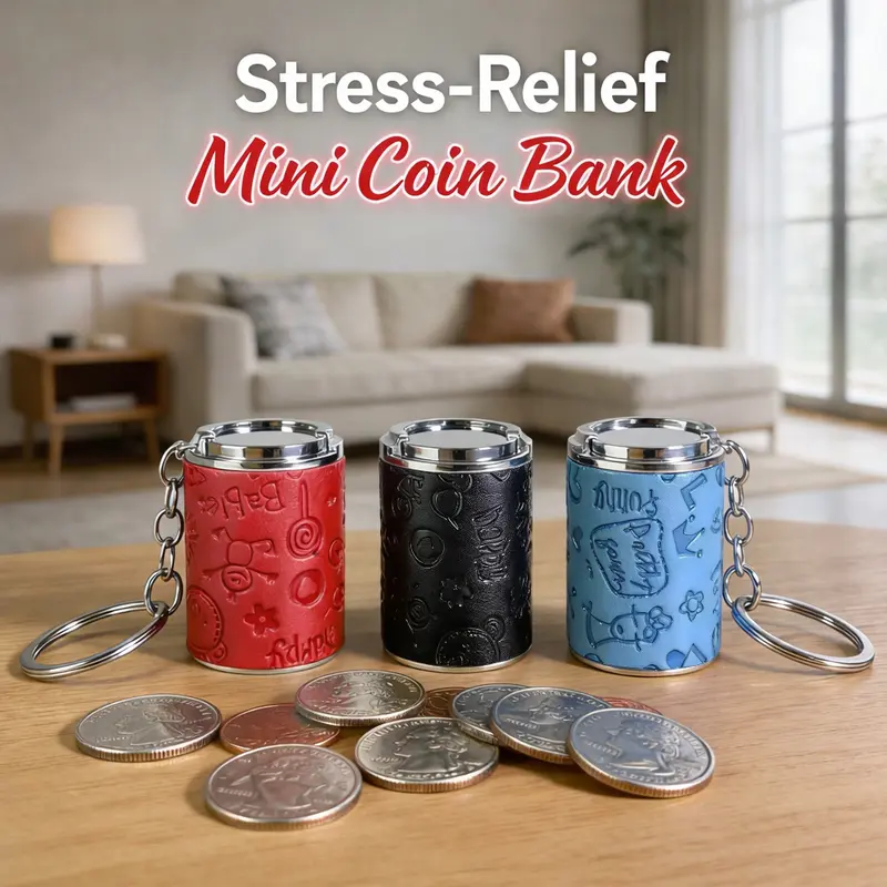 Stress Relief Fidget Coin Storage Keychain Mini Piggy Bank - Image 7